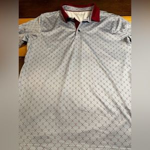 Men’s Medium Maelreg Short sleeve golf polo in gray knit with